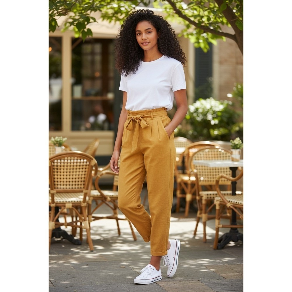 American Eagle Outfitters Paperbag Jogger Pants Womens 16 Toasted Almond Hi-Rise